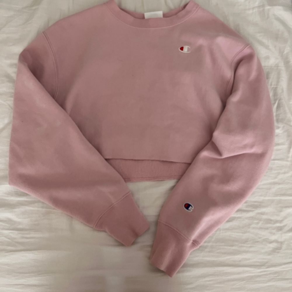 Champion light pink cropped crewneck
